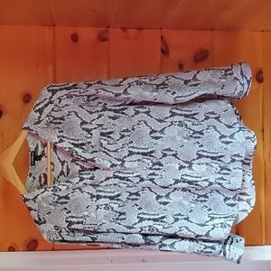 Express snakeskin zipper front blouse.  Size Small